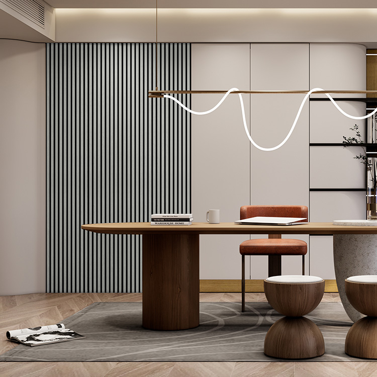 Customisable grey oak slat wall panel